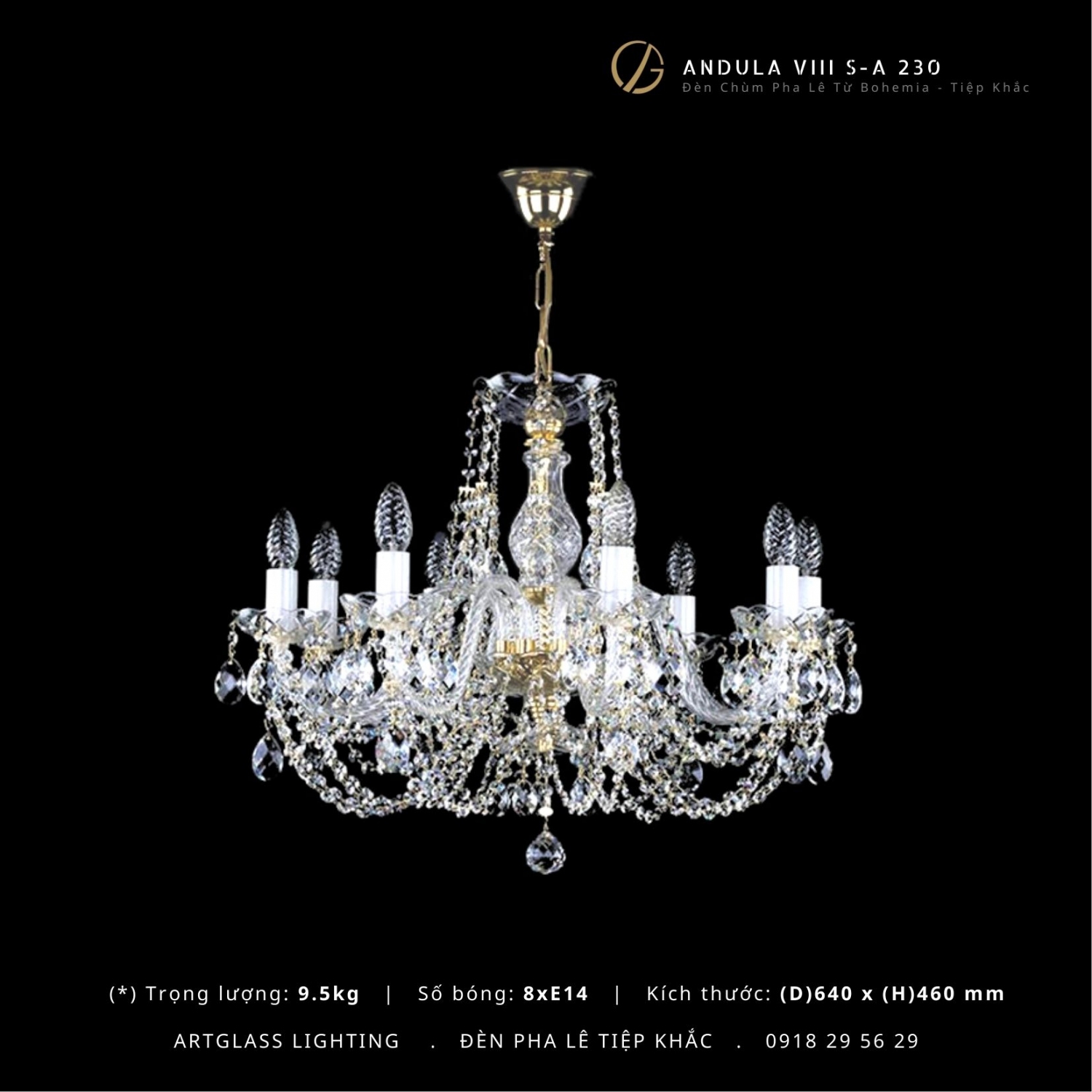 Đèn Gọng Pha Lê ANDULA VIII S-A 230