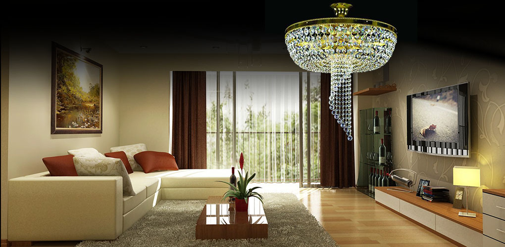 Chọn vòng chiếu sáng (hay đường kính đèn) không phù hợp với diện tích phòng là một lỗi cơ bản mà nhiều người mắc phải, đặc biệt là với các loại đèn pha lê phòng khách.