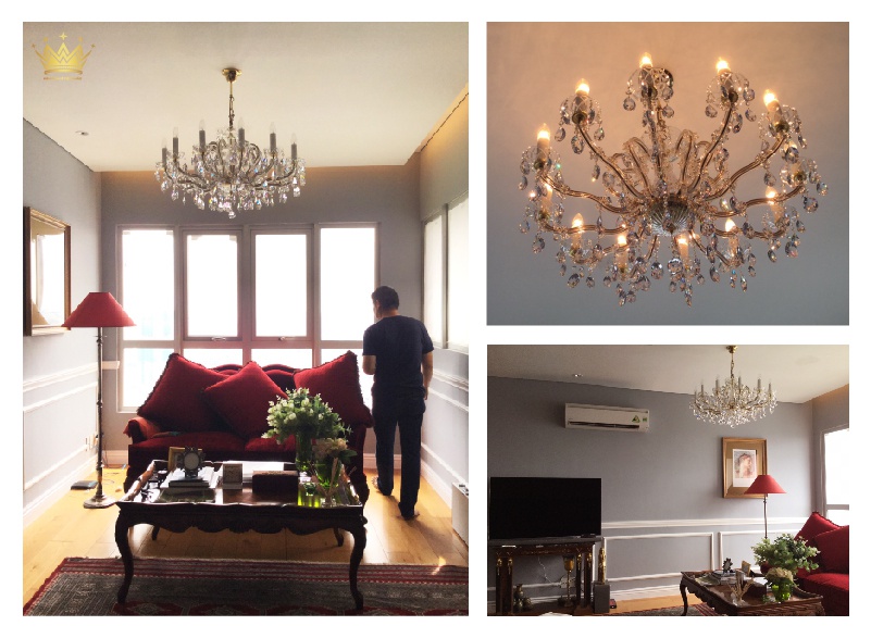 Dự án lắp đèn chùm pha lê tại Penthouse