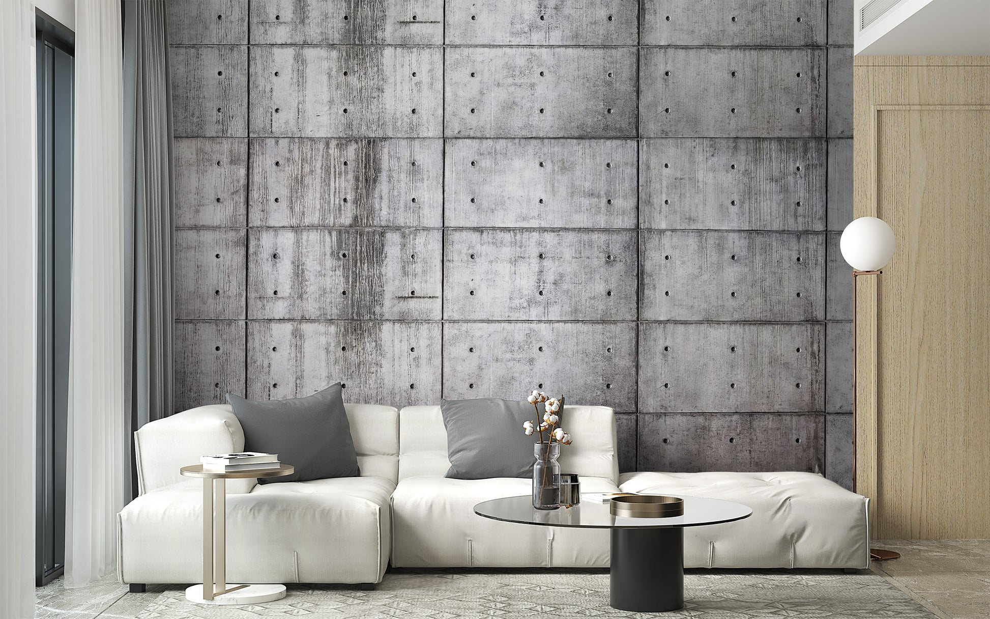 Tường Bê Tông Thô (Raw Concrete Wall) 