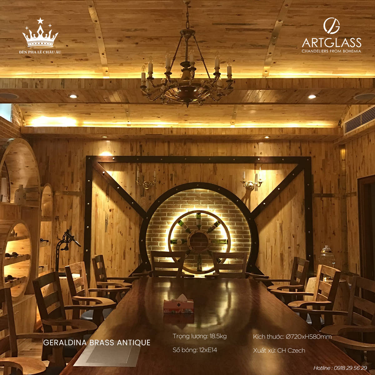 Đèn Chùm Đồng GERALDINA