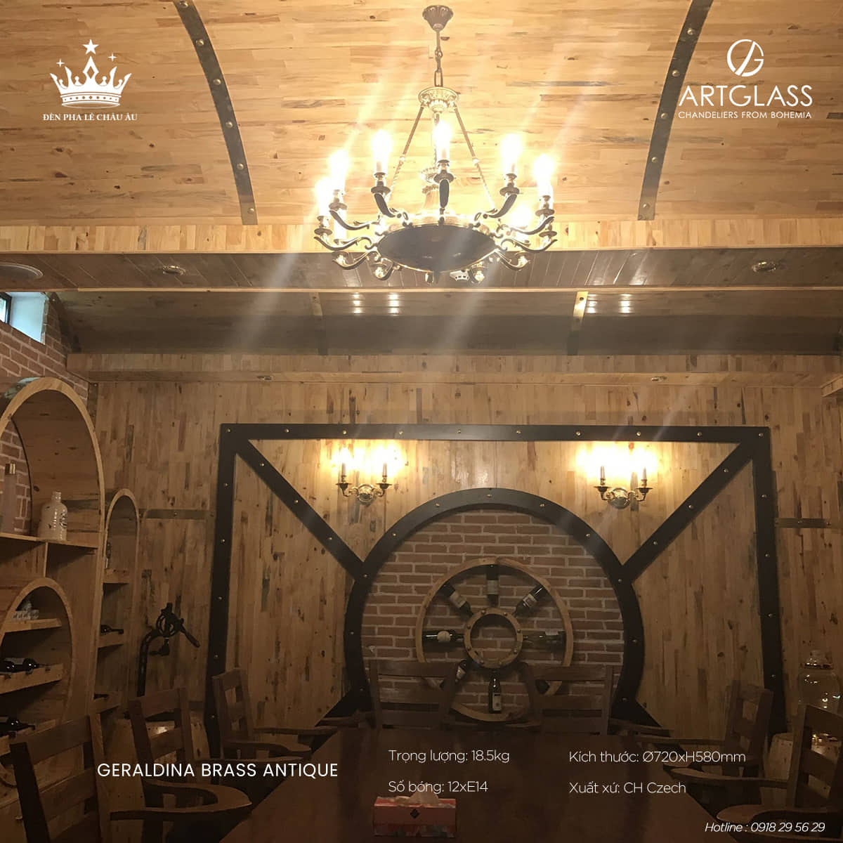 Đèn Chùm Đồng GERALDINA