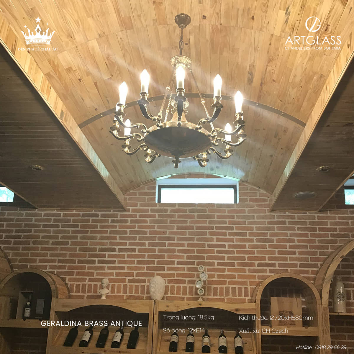 Đèn Chùm Đồng GERALDINA