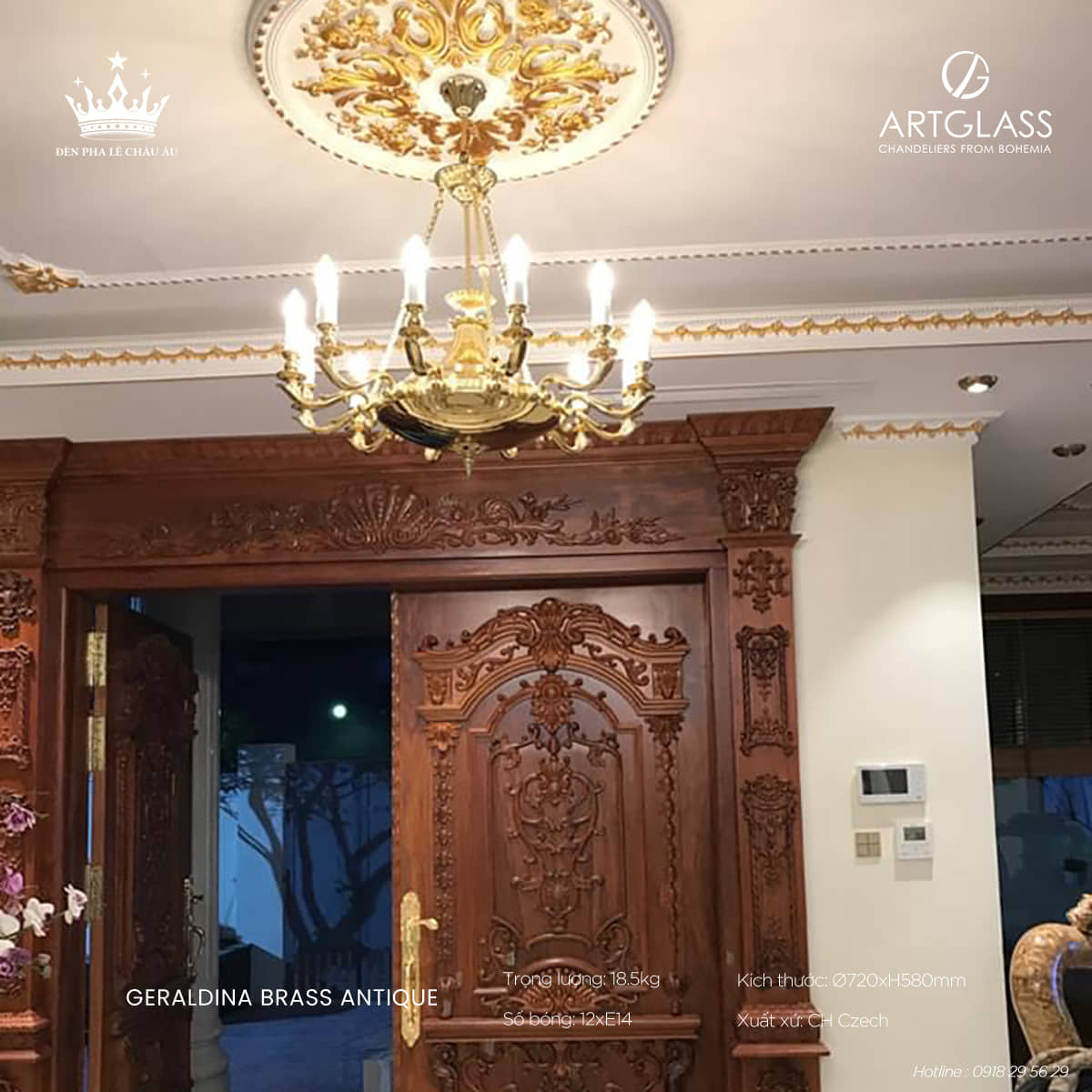 Đèn Chùm Đồng GERALDINA