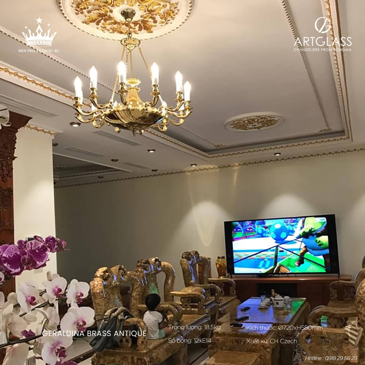 Đèn Chùm Đồng GERALDINA