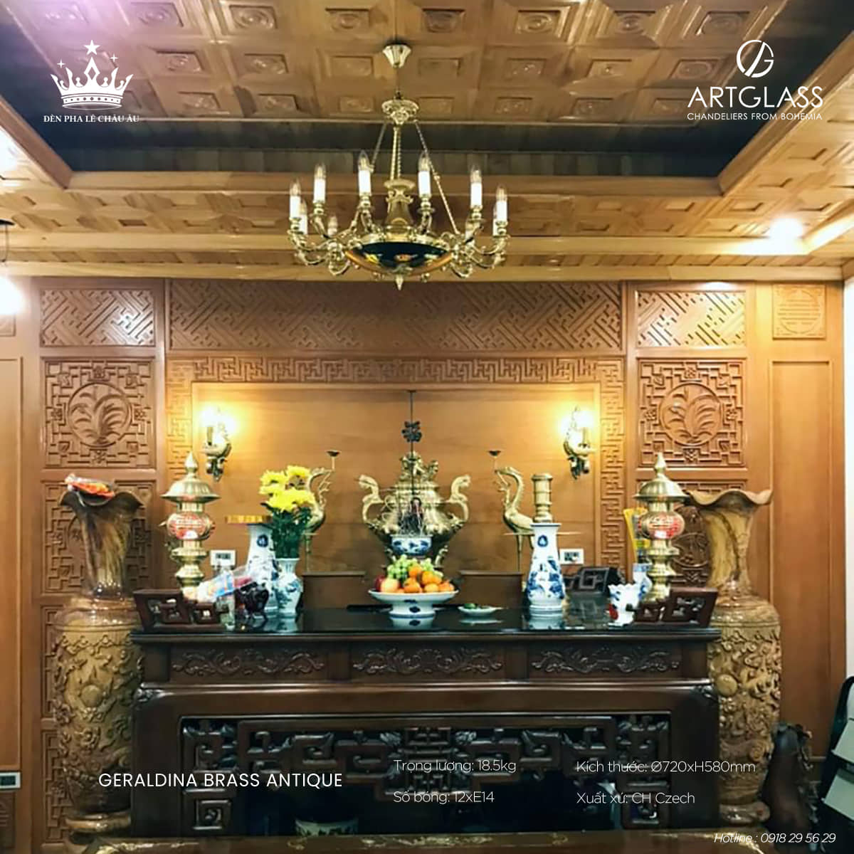 Đèn Chùm Đồng GERALDINA