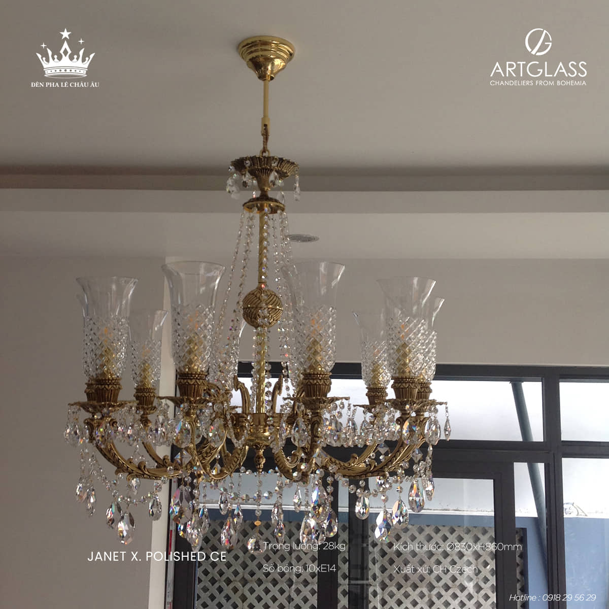 Đèn Chùm Đồng JANET X