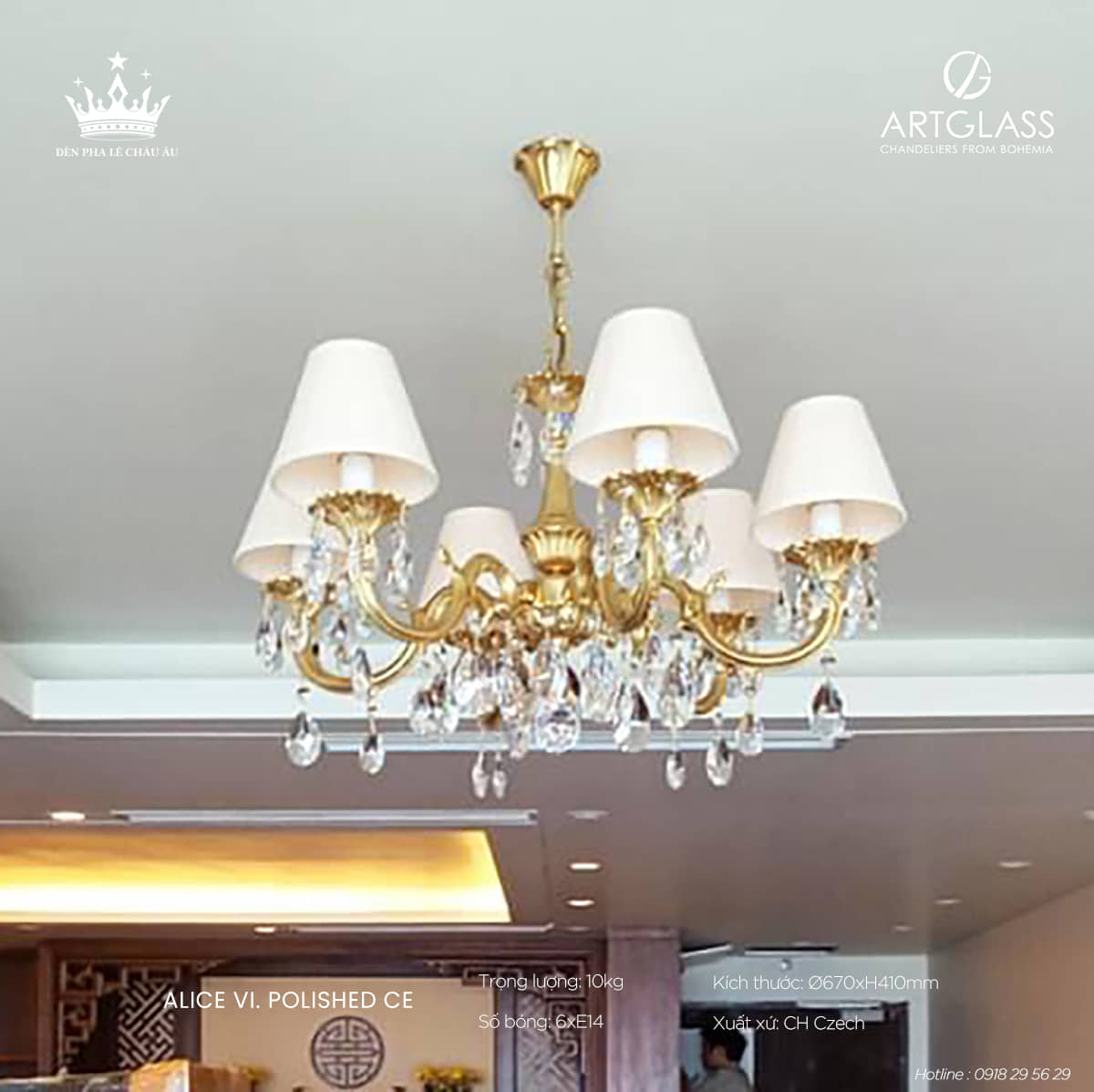 Đèn chùm pha lê ALICE VI POLISHED CE