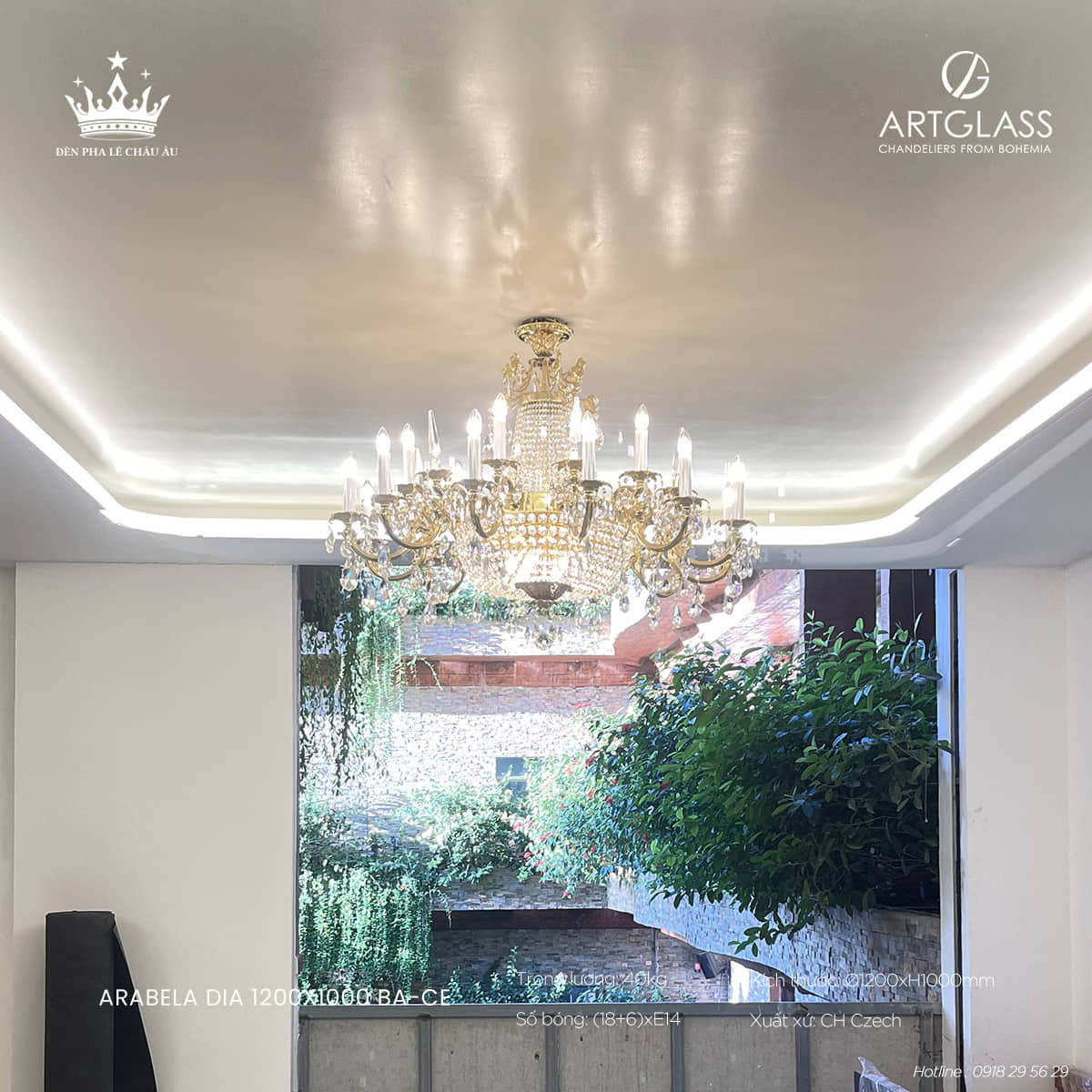 Đèn chùm pha lê ARABELA DIA 1200x1000 BA-CE