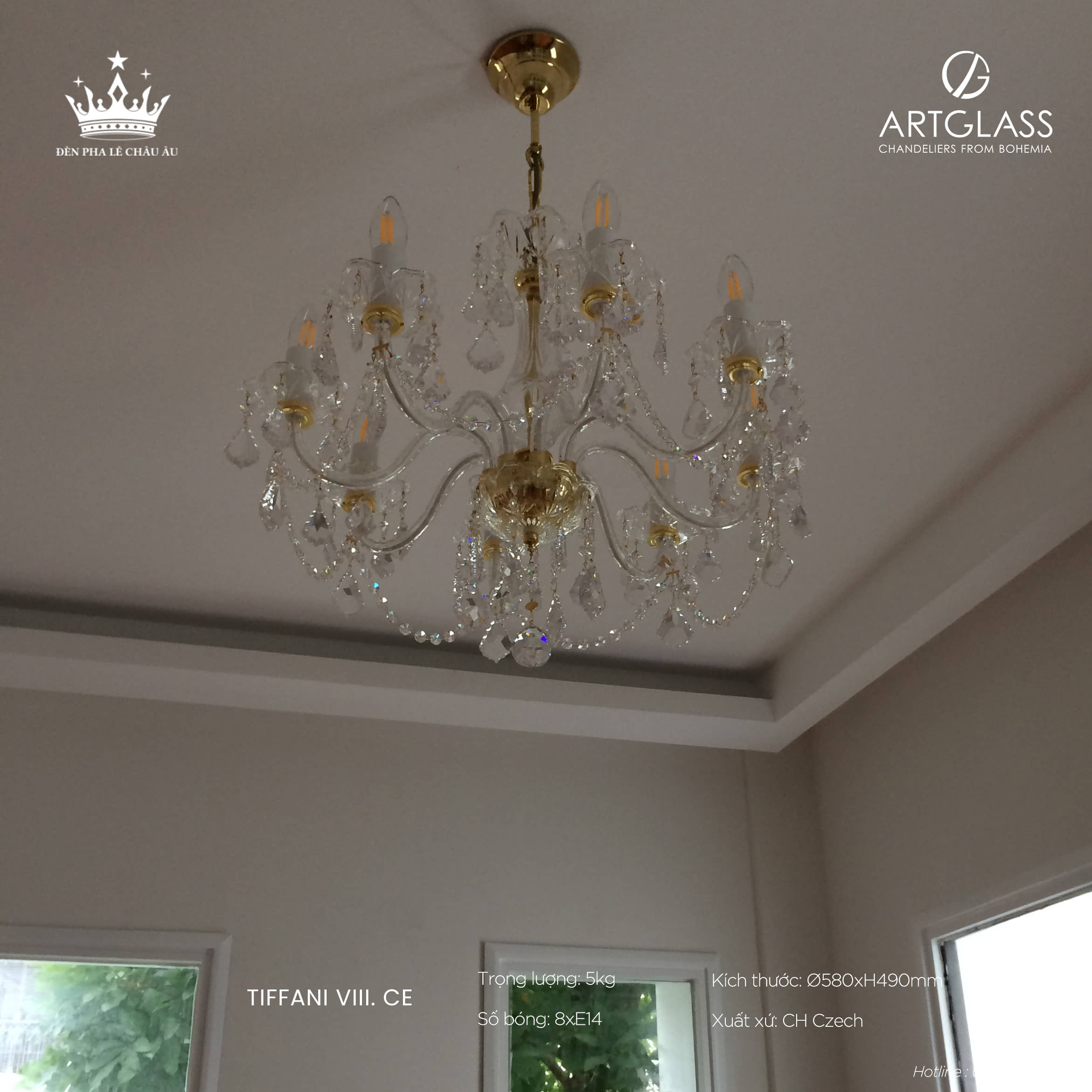 Đèn Chùm Pha Lê VIKTORIE BRASS ANTIQUE CE
