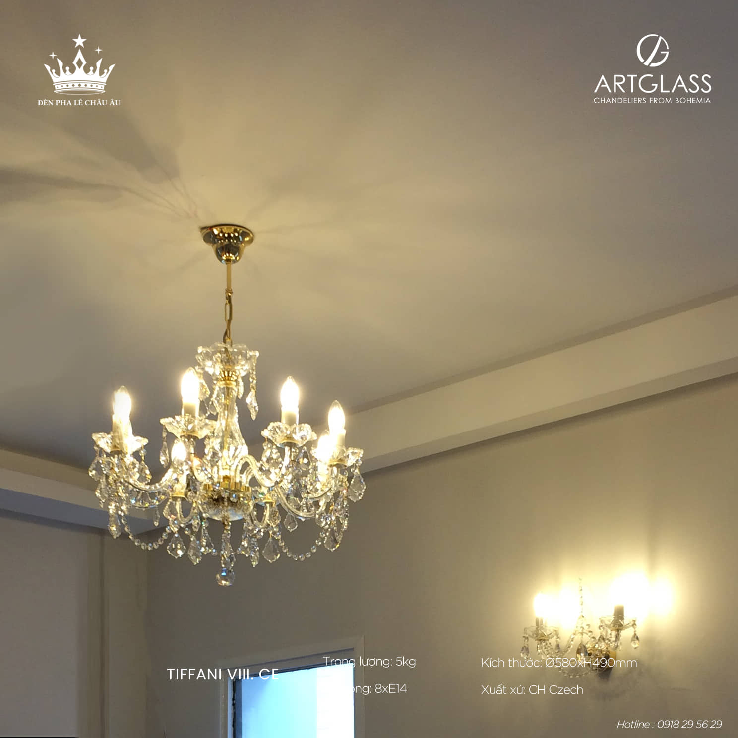 Đèn Gọng Pha Lê TIFFANI VIII